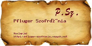 Pfluger Szofrónia névjegykártya